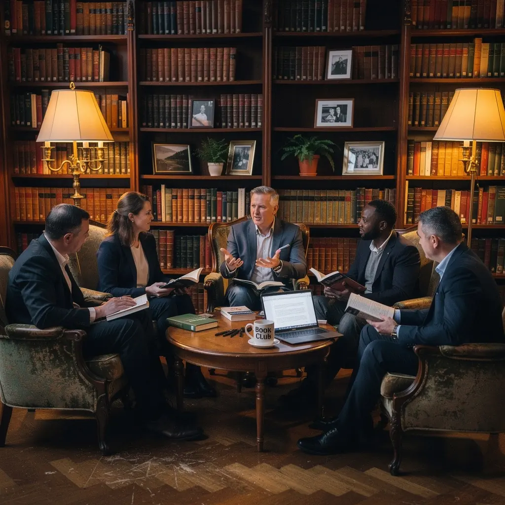 An executive coach providing one-on-one guidance to a client in a modern office setting, focusing on career growth.